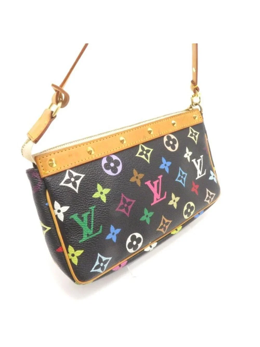 Louis Vuitton Pochette Accessoires Multicolor Noir Handbag Monogram
